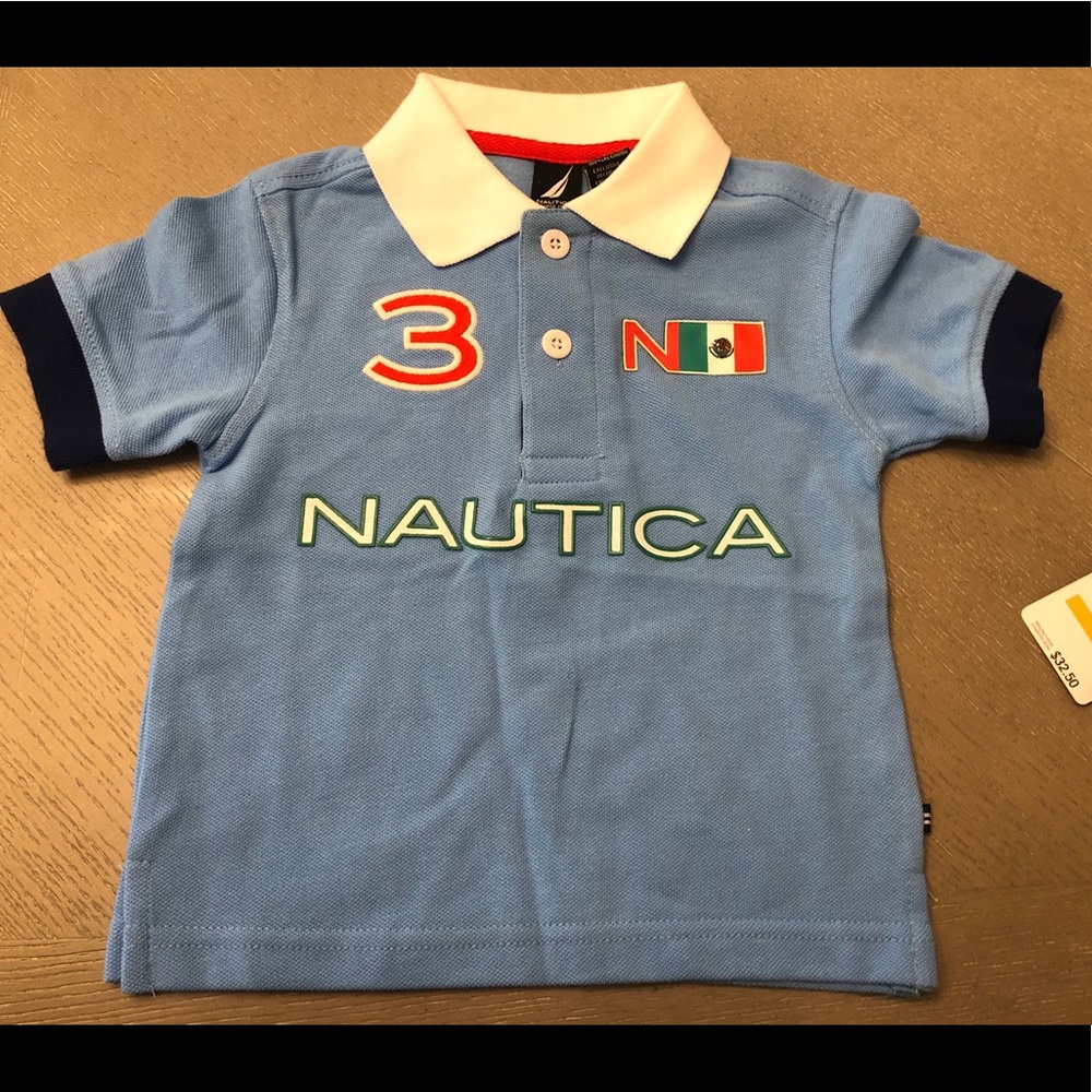 NEW Nautica Baby Boys Polo Shirt Sz 12 Months